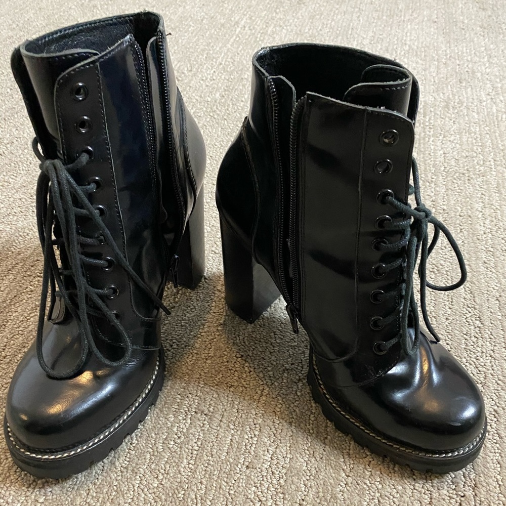 Jeffrey Campbell lace up booties